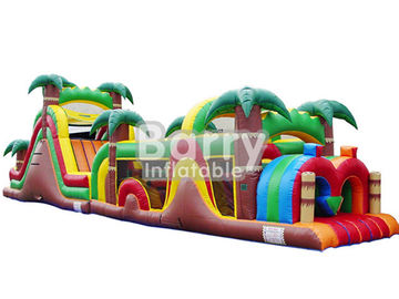 Các khóa học trở ngại của Jungle Inflatable / Khóa học trở ngại Jumpers Với Slide
