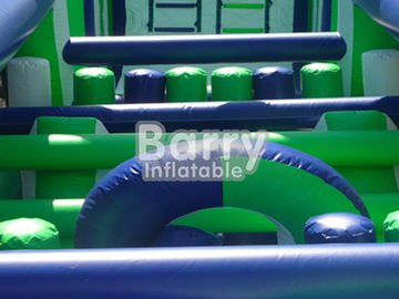 Màu xanh lá cây Inflatable Assault khóa học trở ngại Plato 0.55mm vật liệu PVC bền