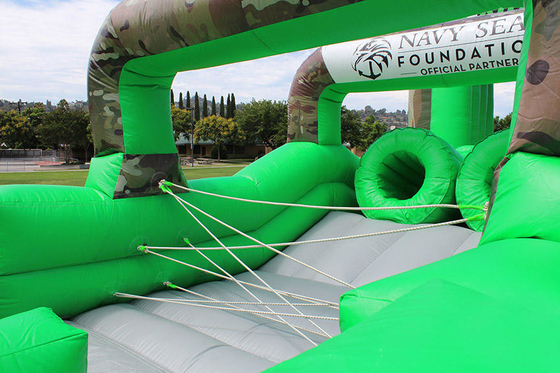 PVC chống nước Lâu đài Bouncy Vượt chướng ngại vật Thử thách người sống sót Thiết bị chơi ngoài trời bơm hơi