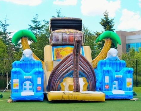 EN71 Kết hợp lâu đài bơm hơi PVC Bouncy Castle Bounce House With Slide