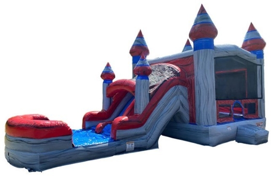 PVC Tarpaulin Bouncy Castle Cho thuê Tháp nhảy bơm có slide