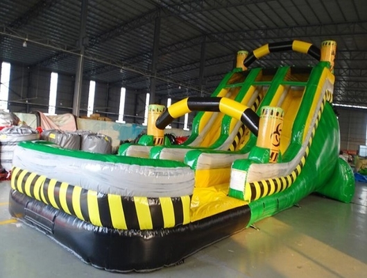 Tarpaulin Jungle Bouncy Castle With Slide Combo Slide Bounce House (Nhà trượt với slide)