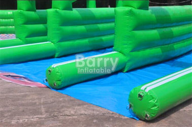 Điên vui vẻ màu xanh lá cây thành phố inflatable trượt Big Inflatable Slides cho đường phố / đường