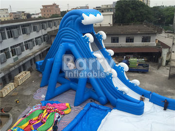 Blue Wave 36 * 20 * 15m khổng lồ trượt nước inflatable với hồ bơi CE / UL Blower
