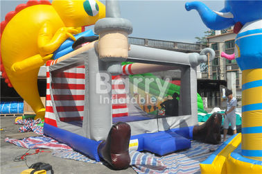 Ngoài trời / trong nhà Pirate Kids Inflatable Bouncer Jumping Nhà Fade Proof