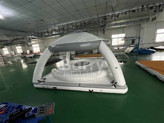 Ứng dụng cá nhân Đồ cầm nước nổi giải trí Aqua Banas Platform Dock With Tent Inflatable Lounger