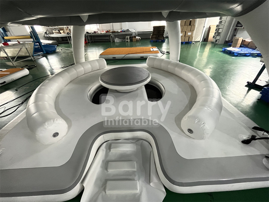 Ứng dụng cá nhân Đồ cầm nước nổi giải trí Aqua Banas Platform Dock With Tent Inflatable Lounger