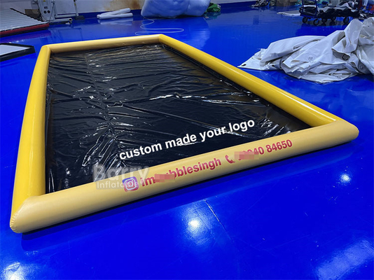 Dễ bảo trì Yellow Inflatable Car Wash Containment Mat Với Logo Printing