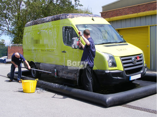 PVC xe tải bơm hơi xe sạch Pad PVC Đèn bơm hơi xe cầm tay rửa xe chứa thảm với hệ thống phục hồi nước