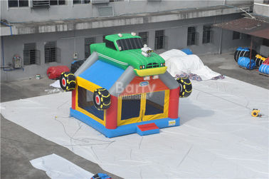 Thương mại khổng lồ lâu đài bouncy vui xây dựng xe / xe tải inflatable thư bị trả lại nhà