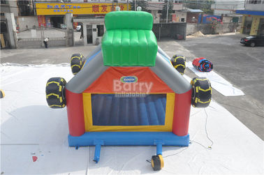 Thương mại khổng lồ lâu đài bouncy vui xây dựng xe / xe tải inflatable thư bị trả lại nhà