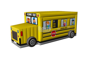 Inflatable thương mại xe bị trả lại, xe buýt trường học nhà bounce inflatable cho trẻ em
