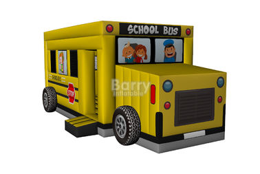 Inflatable thương mại xe bị trả lại, xe buýt trường học nhà bounce inflatable cho trẻ em