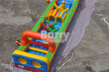 Dài 3 phần Bouncy Castle Obstacle Course thiết bị cho người lớn và trẻ em