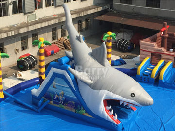 Giant Pirate Ship Theme Công viên nước Inflatable trên đất 36,5x20x8,5mH