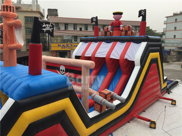 Great Race Pirate Ship Inflatable ngoài trời Obsatcle Course cho người lớn / trẻ em