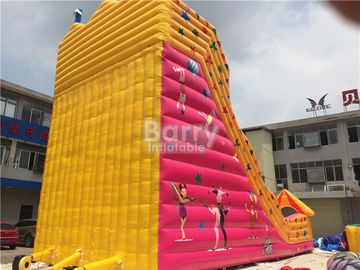 Trẻ em tùy chỉnh Inflatable Trượt đơn Lane Vàng 12x7x10m
