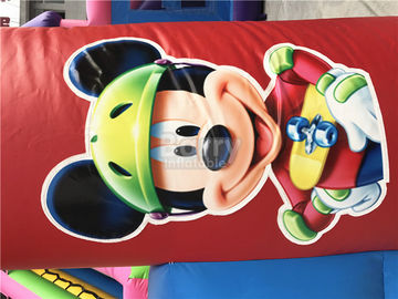 Tùy chỉnh Mickey Mouse Inflatable Nhảy Lâu Đài Trượt Cho Sân Sau