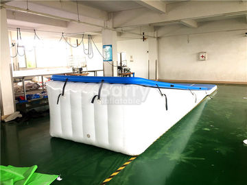 Đôi tường vải màu xanh nổi nước inflatable không khí theo dõi dốc cho slide