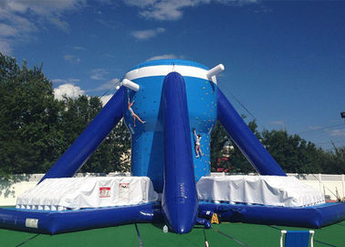 Miễn phí Klimb Inflatable Trò chơi tương tác, Lớn màu xanh 28ft Inflatable Leo tường
