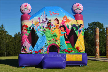 Bouncer Inflatable chống cháy, thổi lên Disney Princess Jumping Castle