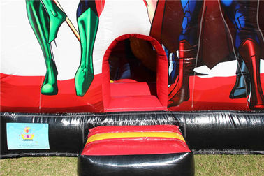 PVC Inflatable không thấm nước Justice League Jumping Castle Moonwalks cho trẻ em / trẻ em