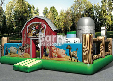 Sân chơi ngoài trời Trẻ mới biết đi Jump House Giant Farmyard Sân chơi bơm hơi cho trẻ mới biết đi có in logo đẹp