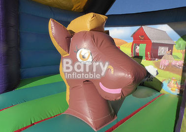 Trang trại trẻ em thương mại bơm hơi chủ đề Bounce House Combo với slide cho trẻ em
