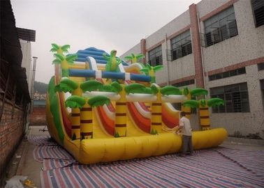 Vàng trượt Inflatable thương mại, Inflatable cầu thang trượt với hai Slide Way