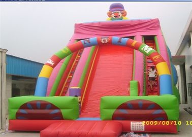 Hai thang leo thương mại trượt bơm hơi, chiều cao 7M Inflatable Clown Slide cho người chơi