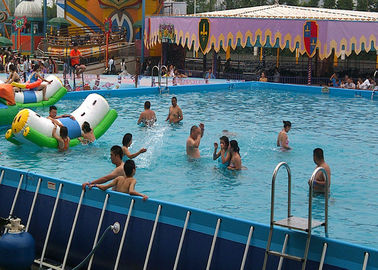 Thương mại lớn hình chữ nhật khung kim loại hồ bơi, điện thoại di động hồ bơi cho công viên