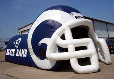 Thuê khổng lồ Inflatable bóng đá mũ bảo hiểm chạy qua cho hoạt động trường học