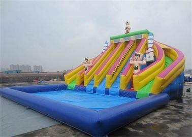 Trẻ em tuyệt vời bền lớn nhất trượt nước inflatable với hồ bơi