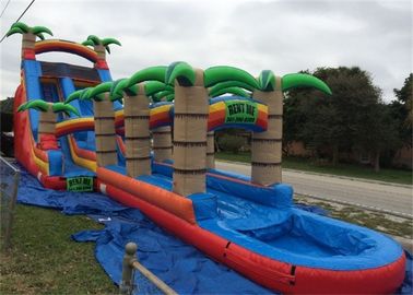 0.55mm PVC Tarpaulin ngoài trời lớn Inflatable nước Slides cho thuê