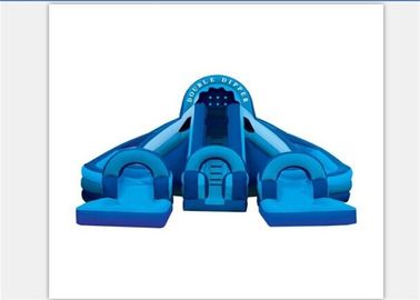 Huge bền dài Inflatable nước Slides với đôi Dipper EN71