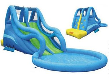 Màu xanh Kidwise Inflatable trượt nước và hồ bơi / Inflatable ngoài trời trượt nước