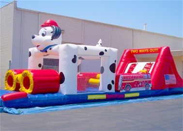 Phim hoạt hình khóa học trở ngại inflatable, con chó trở ngại inflatable cho kid chơi