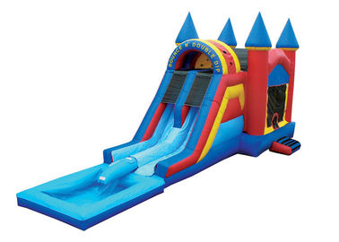 EN71 lớn trẻ em Bouncy lâu đài inflatable đôi trượt với hồ bơi