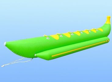 Màu xanh lá cây 0.9mm PVC dành cho người lớn Inflatable Towable Thuyền chuối với 6 chỗ ngồi