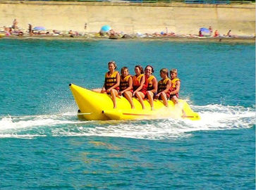 Tuỳ chỉnh Inflatable Đồ chơi nước / vàng đơn ống Inflatable Banana Boat Towables