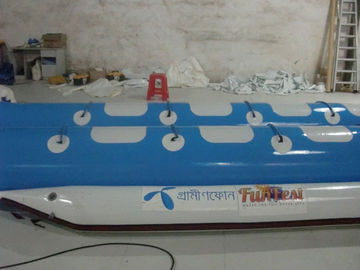 Màu xanh Inflatable Đồ Chơi Thuyền / 6 Người PVC Inflatable Thể Thao Dưới Nước Thuyền Chuối