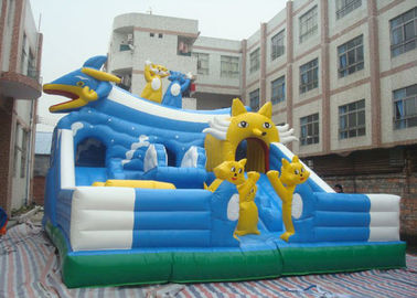 Ngoài trời lớn trẻ em inflatable nhảy lâu đài bouncy với slide