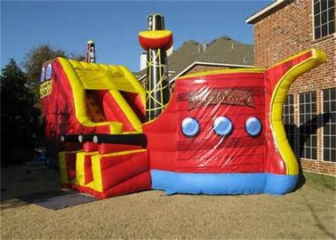 Bền ngoài trời inflatable tàu cướp biển bouncer / nhà trả lại với slide