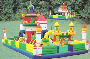 Công viên giải trí bơm hơi Tripple Stitch Khóa học vượt chướng ngại vật lâu đài