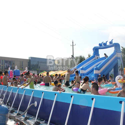 Hồ bơi khung kim loại EN71 PVC 0,9mm cho công viên giải trí mùa hè