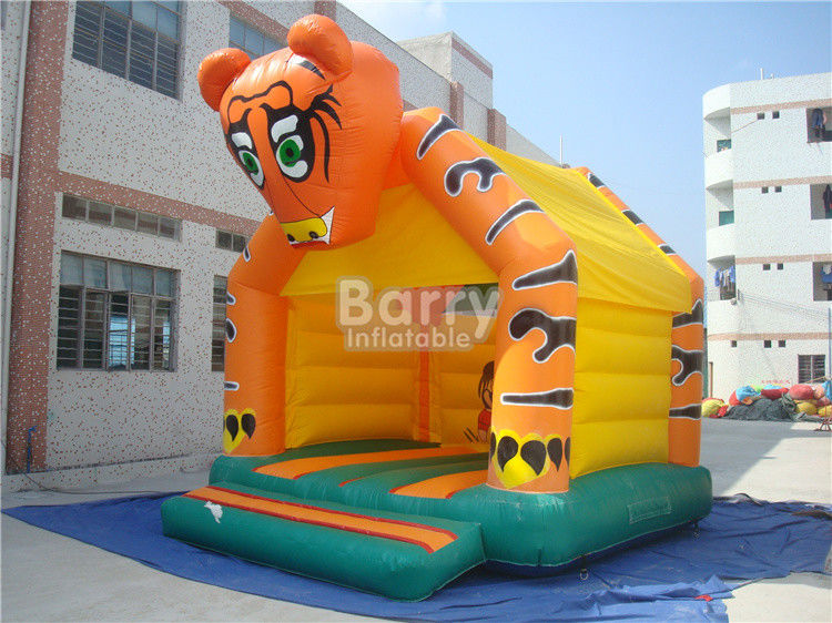 Yếu tố giải trí Bouncy Inflatable nhà Tiger Pattern PVC Tarpaulin 0.55mm