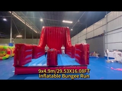 Đánh bóng trong nhà và ngoài trời Bounce Game Bungee Run Đỏ vui vẻ với 2 làn này