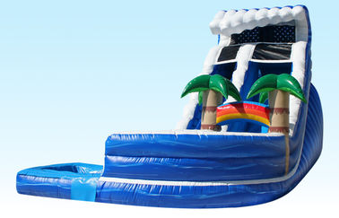 PVC xanh Jungle Monster Inflatable sóng trượt với hồ bơi, 25L x 15W x 18H