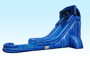 Tùy chỉnh 20FT Deep Blue Inflatable thương mại nước Slides Với tách hồ bơi