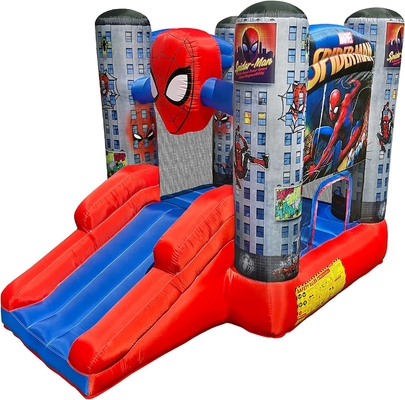 Bouncer ngoài trời PVC 0,55mm Marvel Spider Man Kids Bounce House With Slide